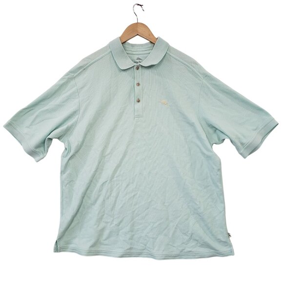 Tommy Bahama Mens Mint Green Polo Shirt 1XB Short Sleeve Casual Golf Preppy - Picture 1 of 6